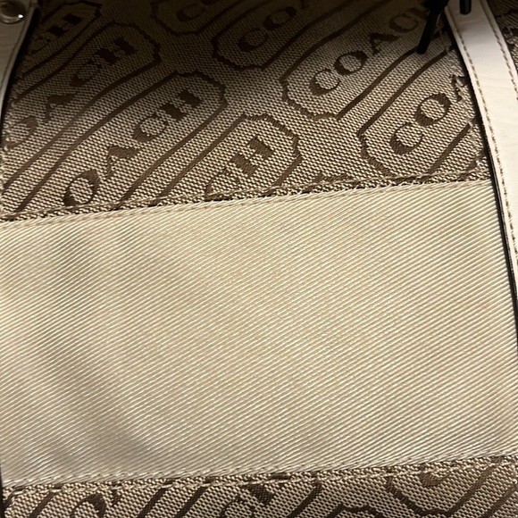 Coach purse - Tan, brown and cream satchel style coach F-1225 - Picture 3 of 16